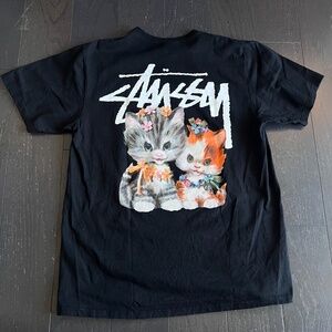 RARE Stussy Kittens cats Tee Black Midnight tshirt size medium